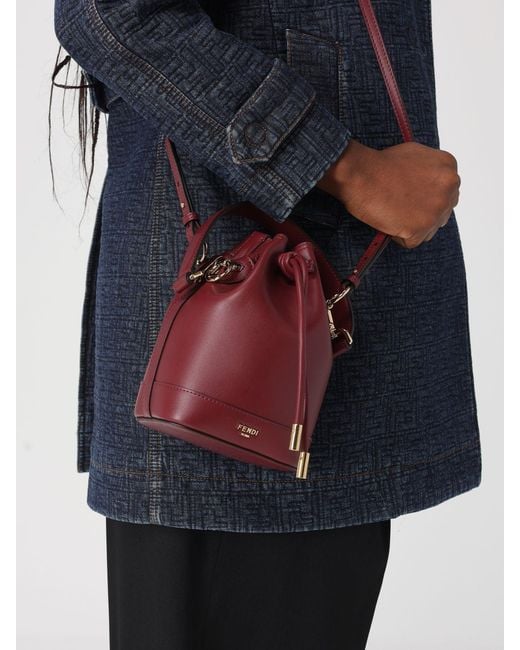 Fendi Red Mini Mon Tresor Nappa Leather Bag