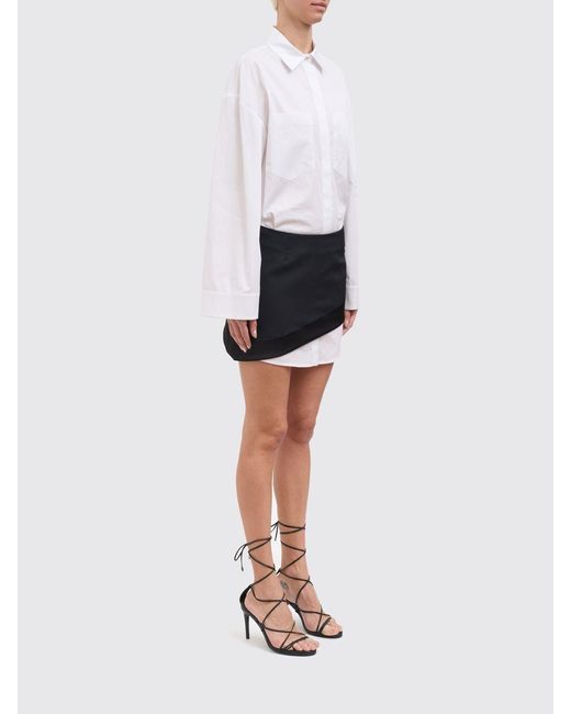 Dondup White Cotton Shirt Dress