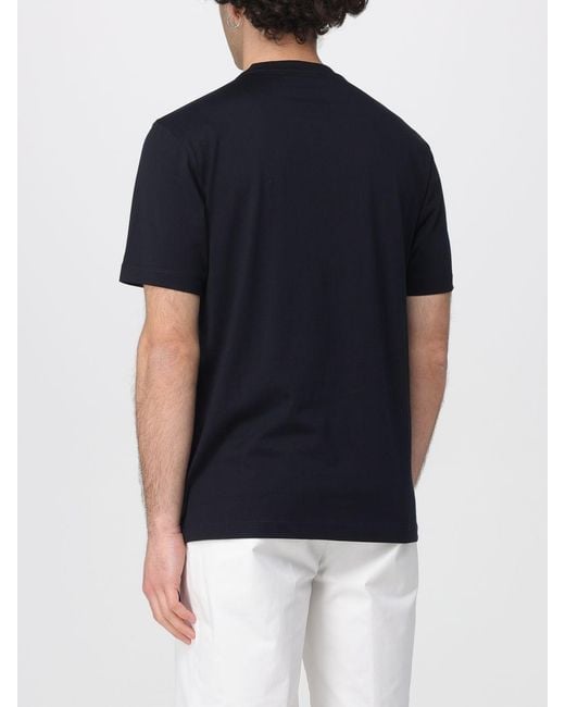 Zanone Black Basic Cotton And Silk T-Shirt for men