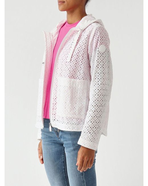 Colmar White Blooming Perforated Fabric Jacket