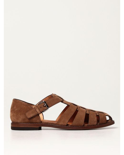 Church's Brown Fisherman Suede Sandals for men