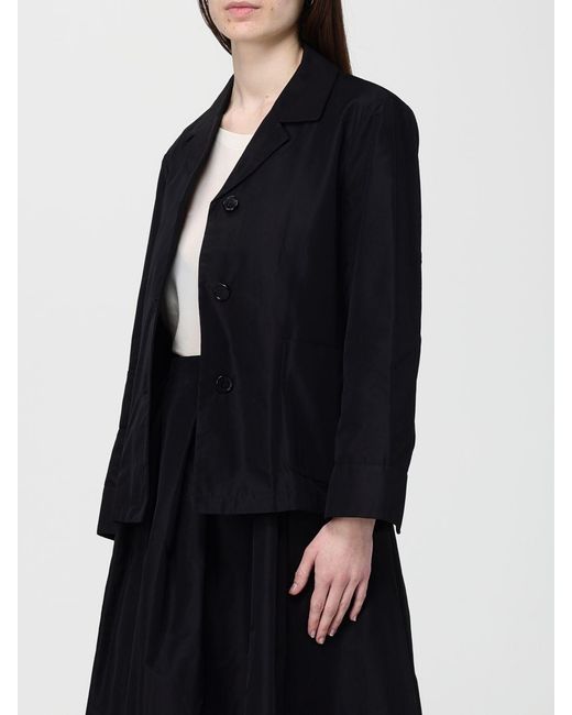 Blazer Nina De Botonadura Sencilla En Mezcla De Algodón Max Mara de color Black
