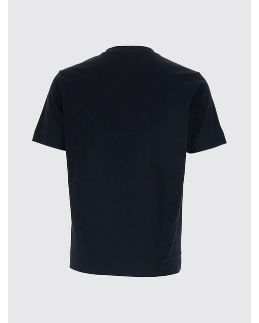 Emporio Armani Blue Cotton T-Shirt With Contrasting Eagle Logo for men