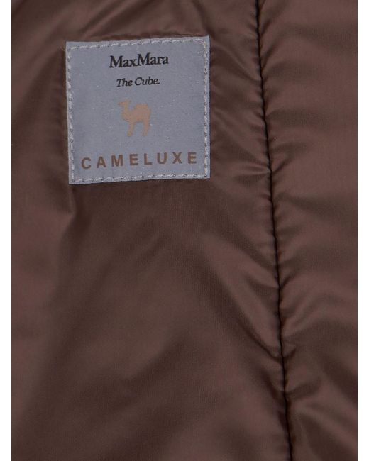 Max Mara Brown Greengo Nylon Vest With Hood