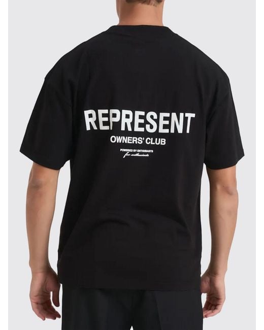 Represent Black Cotton Logo T-Shirt for men