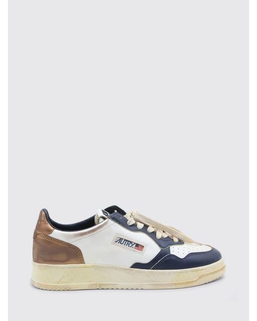 Autry White Medalist Super Vintage Low Used Leather Sneakers for men