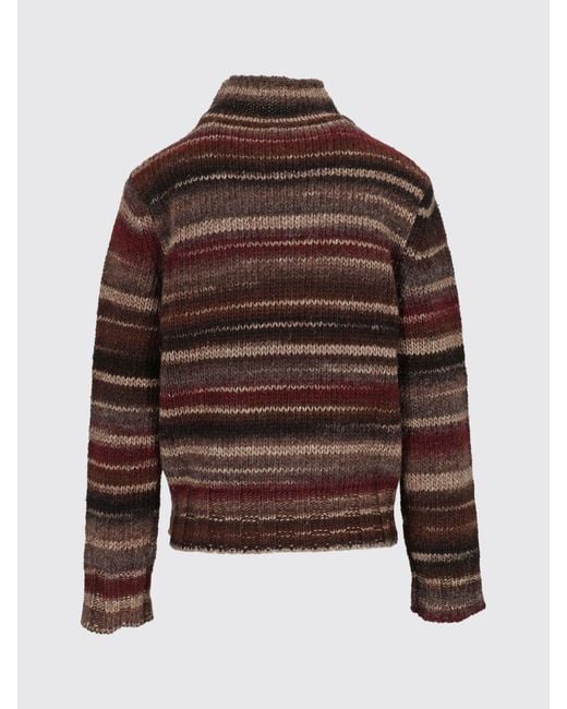 Kangra Blue Striped High-Neck Wool-Blend Sweater With Long Sleeves