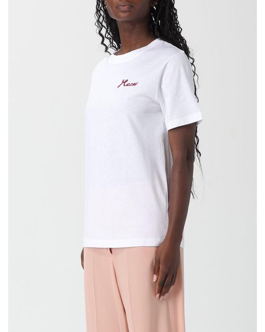 Marni White Cotton T-Shirt With Logo