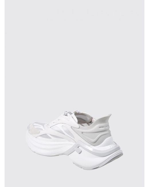 Fendi White F-Light Leather And Mesh Sneakers for men
