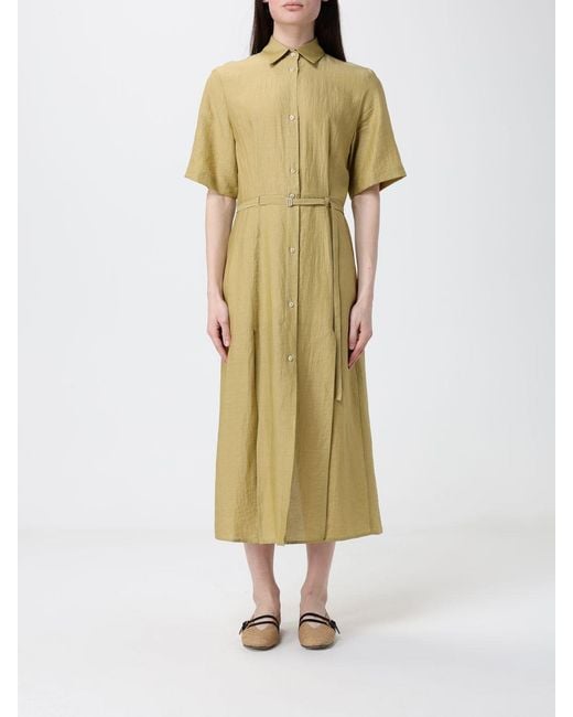 Tela Metallic Linen Blend Chemisier Dress