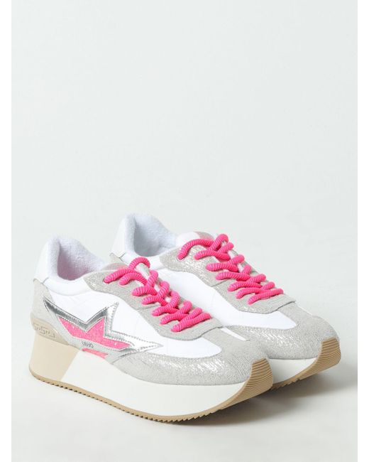 Sneakers in pelle scamosciata e nylon di Liu Jo in Pink