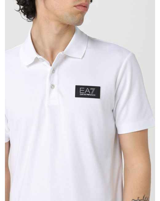 EA7 White Polo Shirt for men
