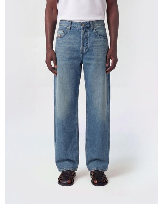 DIESEL Blue Cotton Denim D-Macro Jeans for men