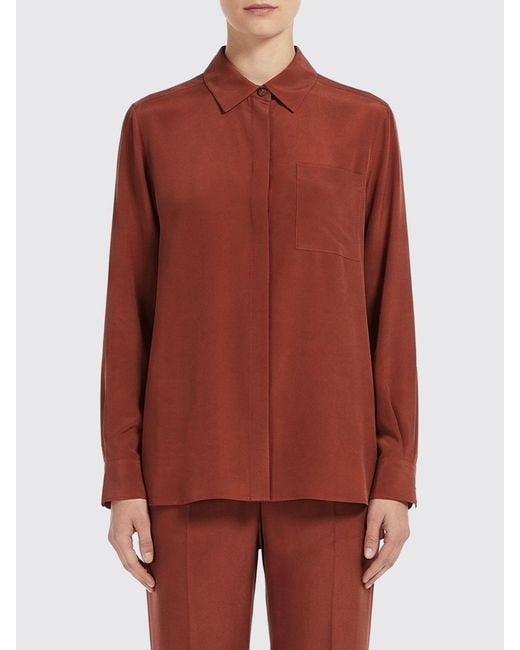 Max Mara Red Silk Shirt