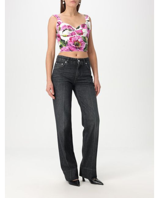Dolce & Gabbana Pink Top With Flower Print