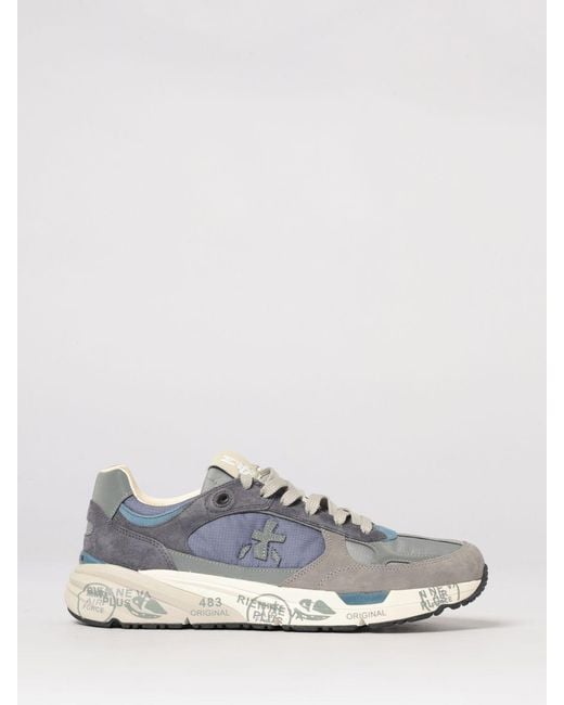 Premiata White Mase Suede And Canvas Sneakers for men
