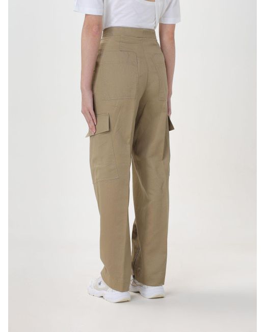 Pantalone cargo in misto lino di Calvin Klein in Natural