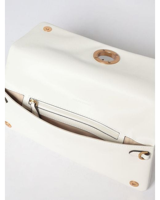 Pinko Natural Click Soft Horizontal Classic Leather Clutch