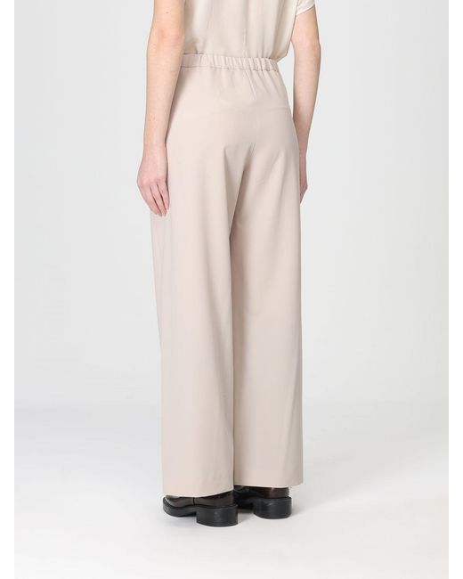 Max Mara Natural Virgin Wool Trousers With Drawstring