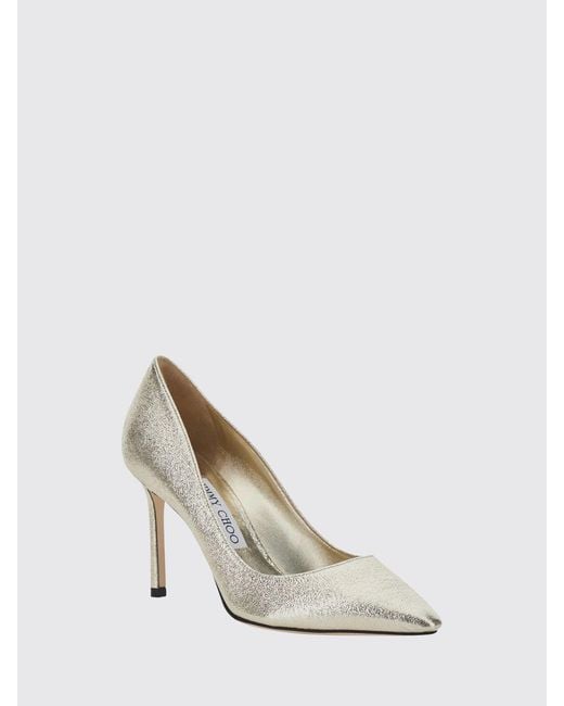 Jimmy Choo White Romy 85 Laminated Leather Stiletto Pumps