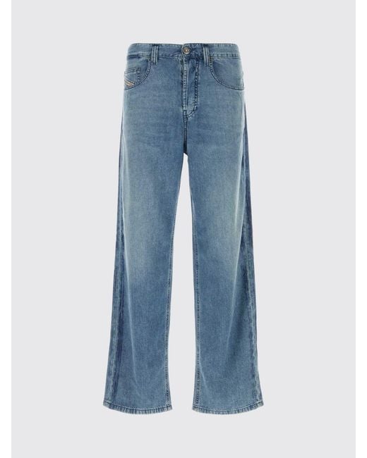 DIESEL Blue Cotton Denim D-Macro Jeans for men