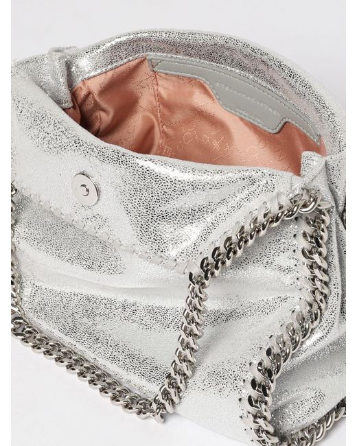 Stella McCartney White Falabella Laminated Cracked Synthetic Suede Mini Tote Bag