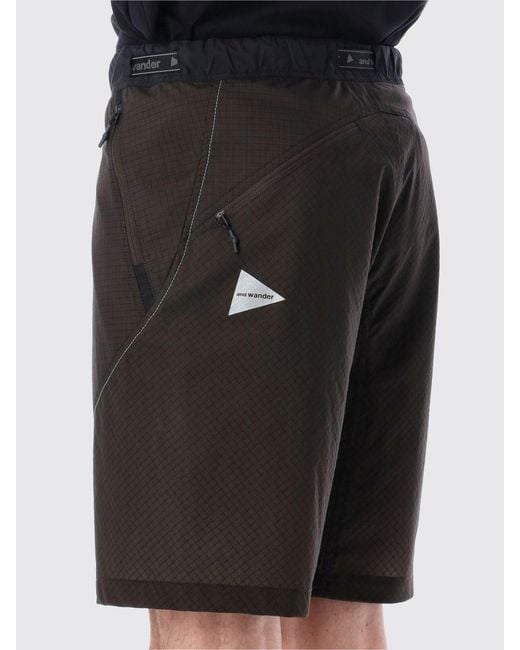 And Wander Black Technical Fabric Shorts for men