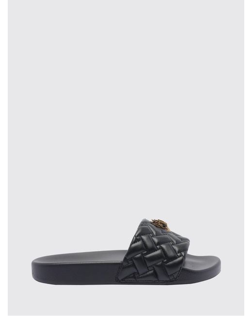 Kurt Geiger White Meena Eagle Quilted Nappa Sliders