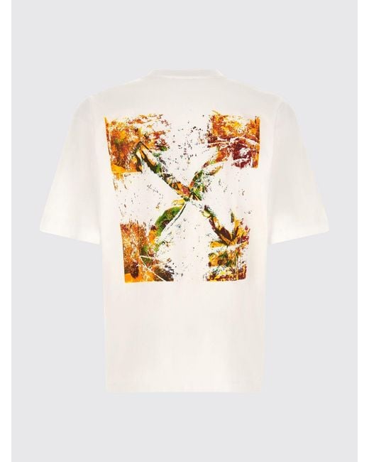 Off-White c/o Virgil Abloh White Cotton T-Shirt With Arrow Logo Print On The Back for men