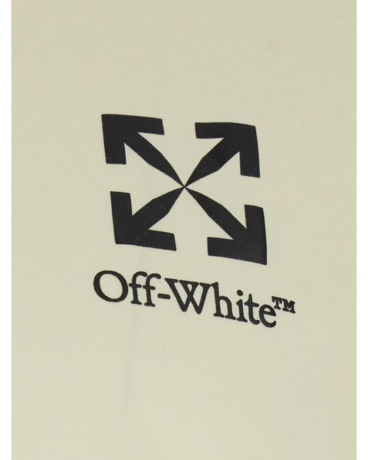 Off-White c/o Virgil Abloh Natural Cotton T-Shirt With Arrow Logo for men