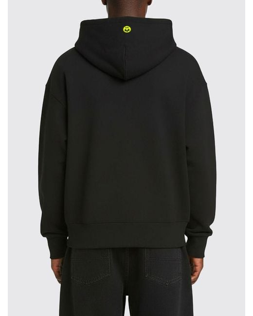 Barrow Black Cotton Hoodie With Logo