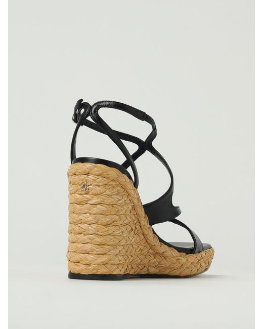 Sandalo Con Zeppa Ayla di Jimmy Choo in Metallic