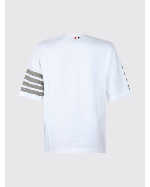 Thom Browne White 4-Bar Stripe Cotton T-Shirt