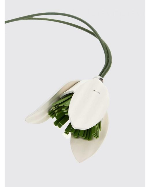 J.W. Anderson Natural Bicolor Calf Leather Flower Keychain for men