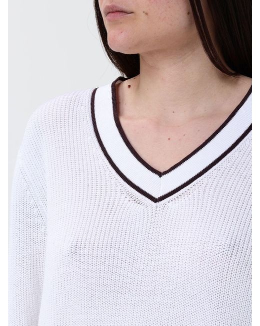 Kangra White Cotton Blend Sweater