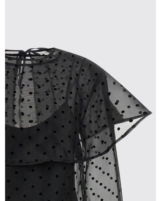 Ganni Black Polka Dot Tulle Dress