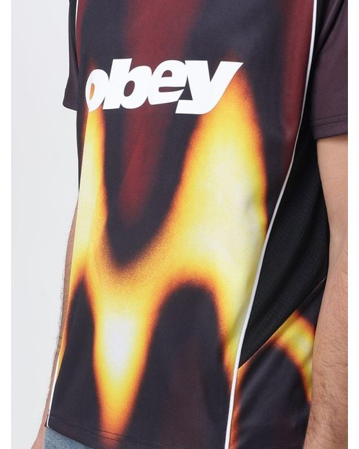 Obey Blue Printed Jersey T-Shirt for men