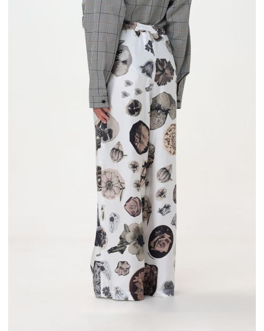 Pantalone in seta stampata di Marni in Gray