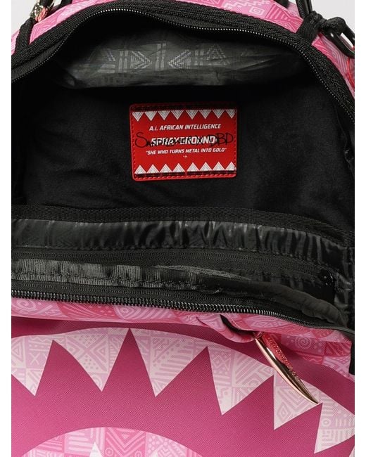 Sprayground Pink Pvc Backpack With Check Pattern And Laptop Pocket for men