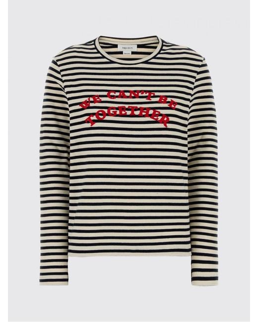 McQueen Blue Striped Cotton T-Shirts With Logo