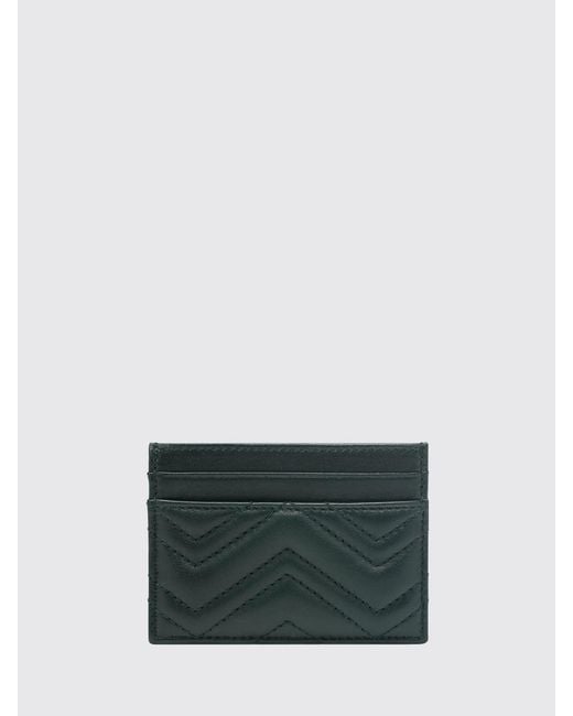 Gucci Green Gg Marmont Matelassé Nappa Card Holder