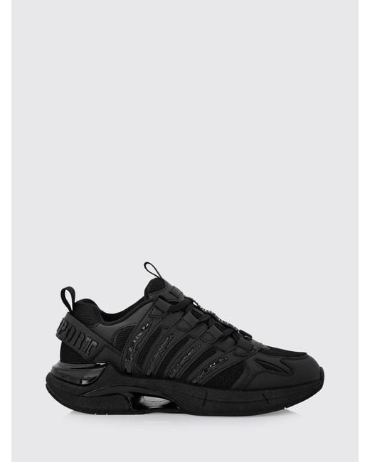 Philipp Plein Black Leather And Mesh Sneakers for men