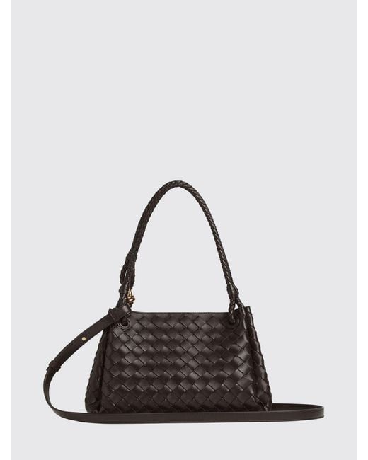 Bottega Veneta Black Parachute Intrecciato Lambskin Shoulder Bag