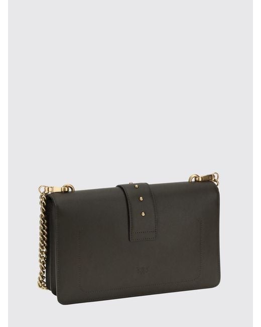 Pinko Black Love One Classic Leather Bag