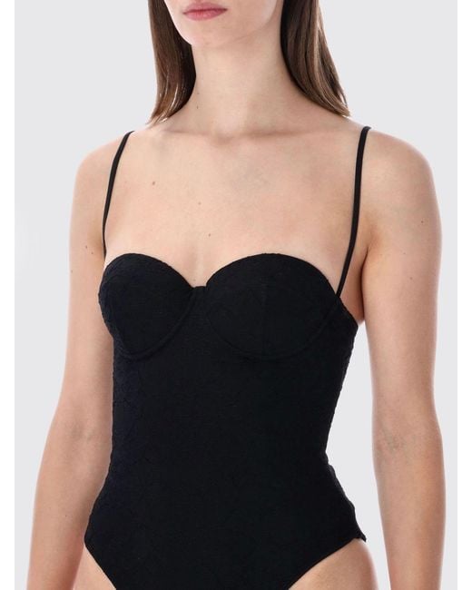 MATINEÉ Black Nylon One-Piece Swimming Costume With Sweetheart Neckline