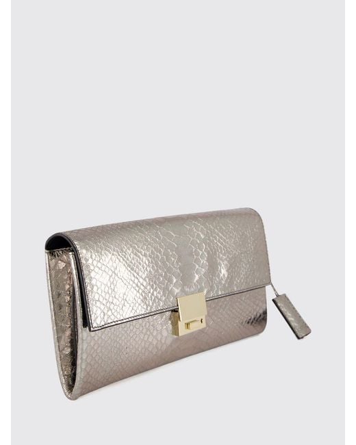 Tom Ford Gray Laminated Leather Python-Print Ceremony Clutch