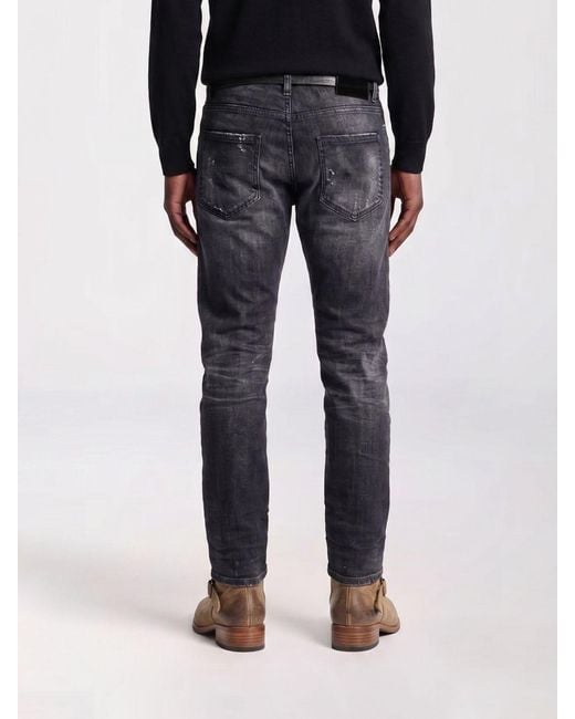 DSquared² Black 642 Straight Stretch Denim Jeans for men