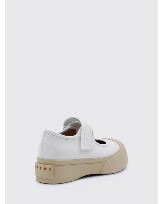 Marni White Pablo Leather Mary Jane Sneakers