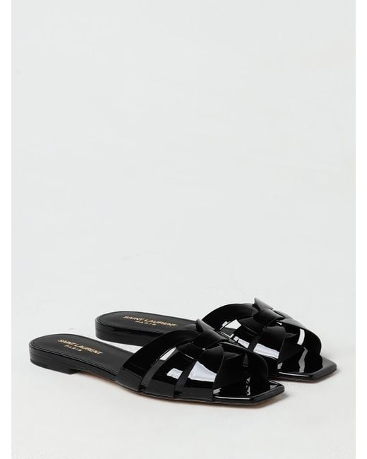 Saint Laurent White Flache Sandalen Damen