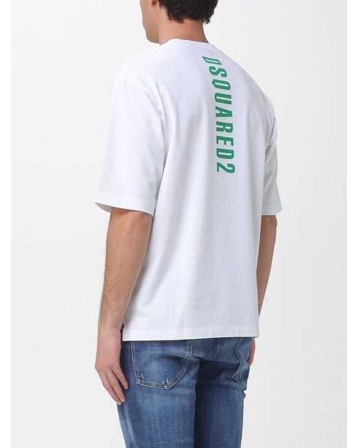 DSquared² White Cotton T-Shirt With Logo for men